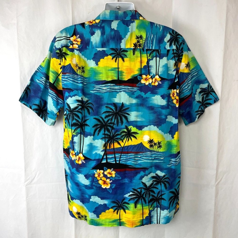 Aloha Republic Tropical Sunrise Vintage Hawaiian Shirt XL Mens Slim 48x31 Cotton - Picture 3 of 7